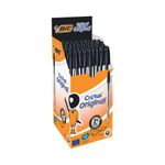 Bic Cristal Bpoint Pen Med Blk Pk50