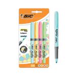 Bic Highlighter Grip Pastel Astd Pk4