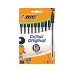 Bic Cristal Ball Pen Med Blk Pk10