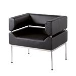 Benotto 1 Seater Black Faux Leather Desi
