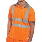 Hi Vis Polo Shirt Sht Sle Orange Lg