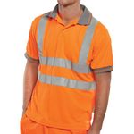 Hi Vis Polo Shirt Sht Sle Orange Med