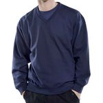 Click V-Neck Sweatshirt Navy Blu S