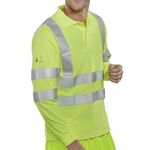 F/R Hi Vis Long Sle Polo Yellow 3Xl