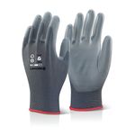 Pu Coated Glove Grey Large