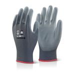 Pu Coated Glove Grey Medium