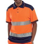 2 Tone Hi Vis Polo Shirt Org/Blu 4Xl