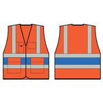 Hi Vis Exec Vest Org/Rblue Band 2Xl