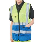 Hi Vis Exec Waistcoat Sylw/Rblue 4Xl