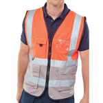 Hi Vis Exec Waistcoat Red/Grey 3Xl