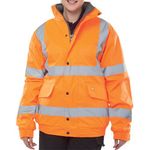 Hi Vis Fleece Bomber Jacket Orange L