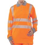 Hi Vis Exec Lng Sle Polo Orange 3Xl