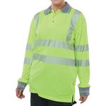 Hi Vis Exec Lng Sle Polo Syellow 6Xl