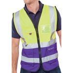 Hi Vis Exec Waistcoat Sylw/Pur Xs