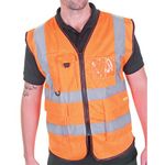 Executive Mesh Waistcoat Orange Xs