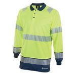 Hi Vis 2Tone L/S Polo Sylw/Nblu L