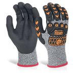 Nitrile Palm Coated Gloves Grey L