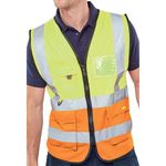 Hi Vis Exec Waistcoat Sylw/Org 6Xl