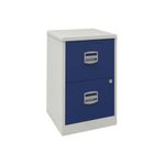 A4 Homefiler 2 Drawer Grey/Blue