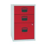 A4 Homefiler 3 Drawer Grey/Red