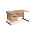 Contract 25 cant straight desk 2d ped