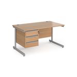 Contract 25 cant straight desk 3d ped