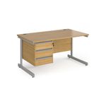 Contract 25 cant straight desk 3d ped