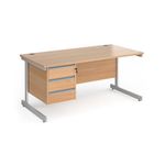 Contract 25 cant straight desk 3d ped