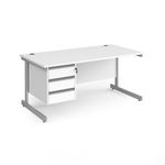 Contract 25 cant straight desk 3d ped