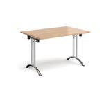 Rect folding leg table with curved feet