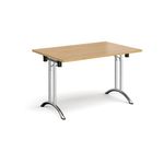 Rect folding leg table with curved feet