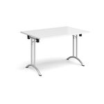 Rect folding leg table with curved feet