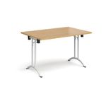 Rect folding leg table with curved feet