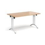 Rect folding leg table with curved feet