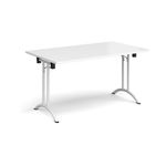 Rect folding leg table with curved feet