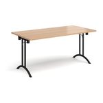 Rect folding leg table with curved feet