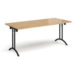 Rect folding leg table with curved feet