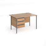 Contract 25 H-Frame straight desk 3d ped