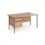 Contract 25 H-Frame straight desk 2d ped