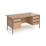 Contract 25 H-Frame desk 2&3d ped