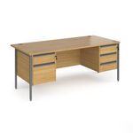 Contract 25 H-Frame desk 2&3d ped