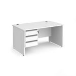 Contract 25 panel straight desk 3d ped