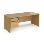 Contract 25 panel straight desk 2d ped