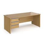 Contract 25 panel straight desk 3d ped