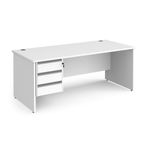 Contract 25 panel straight desk 3d ped