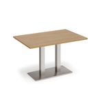 Eros rect dining table twin uprights