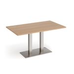 Eros rect dining table twin uprights