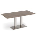 Eros rect dining table twin uprights