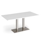 Eros rect dining table twin uprights