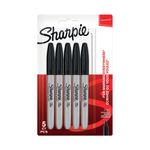 Sharpie Perm Marker Fine Blk Pk5